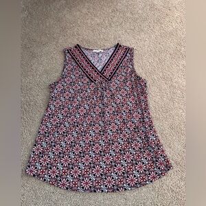 Westport 1962 Patterned Sleeveless Blouse. Size M